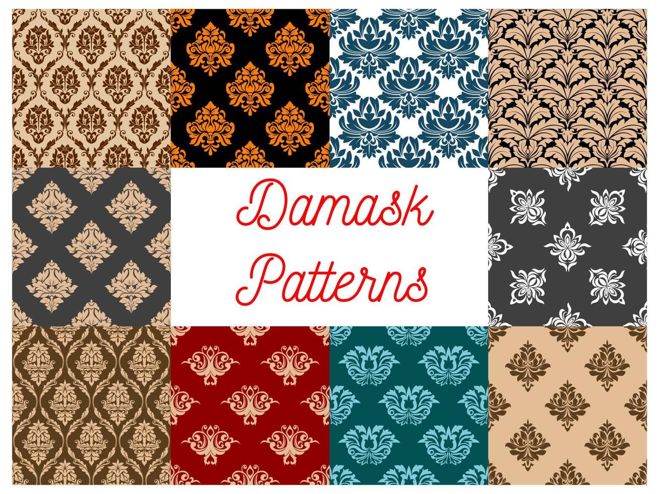 Damask seamless floral pattern background vector