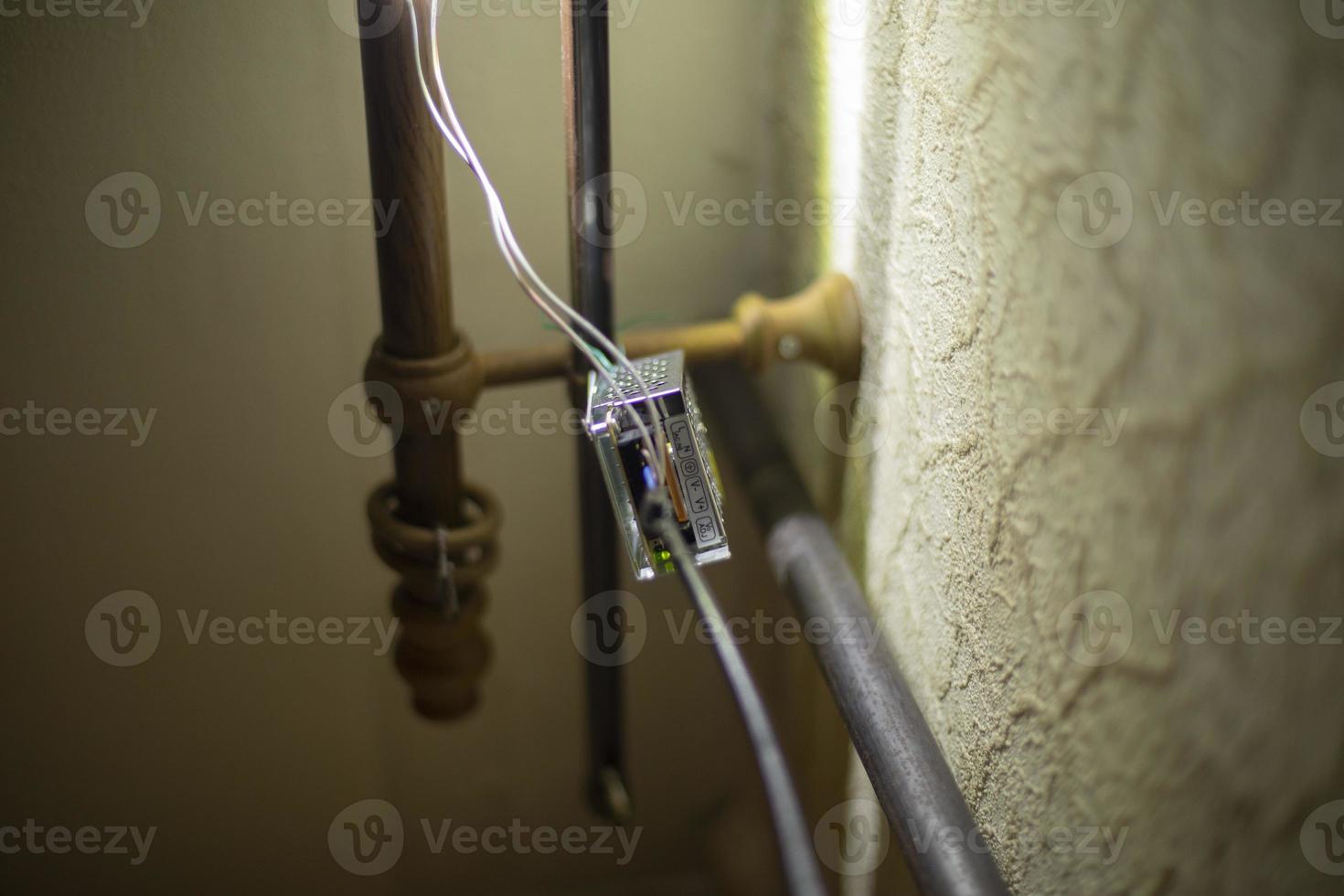 Wires in room. Wire on ceiling. photo