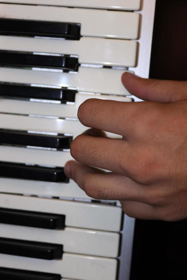 Piano keys seen from different perspectives photo