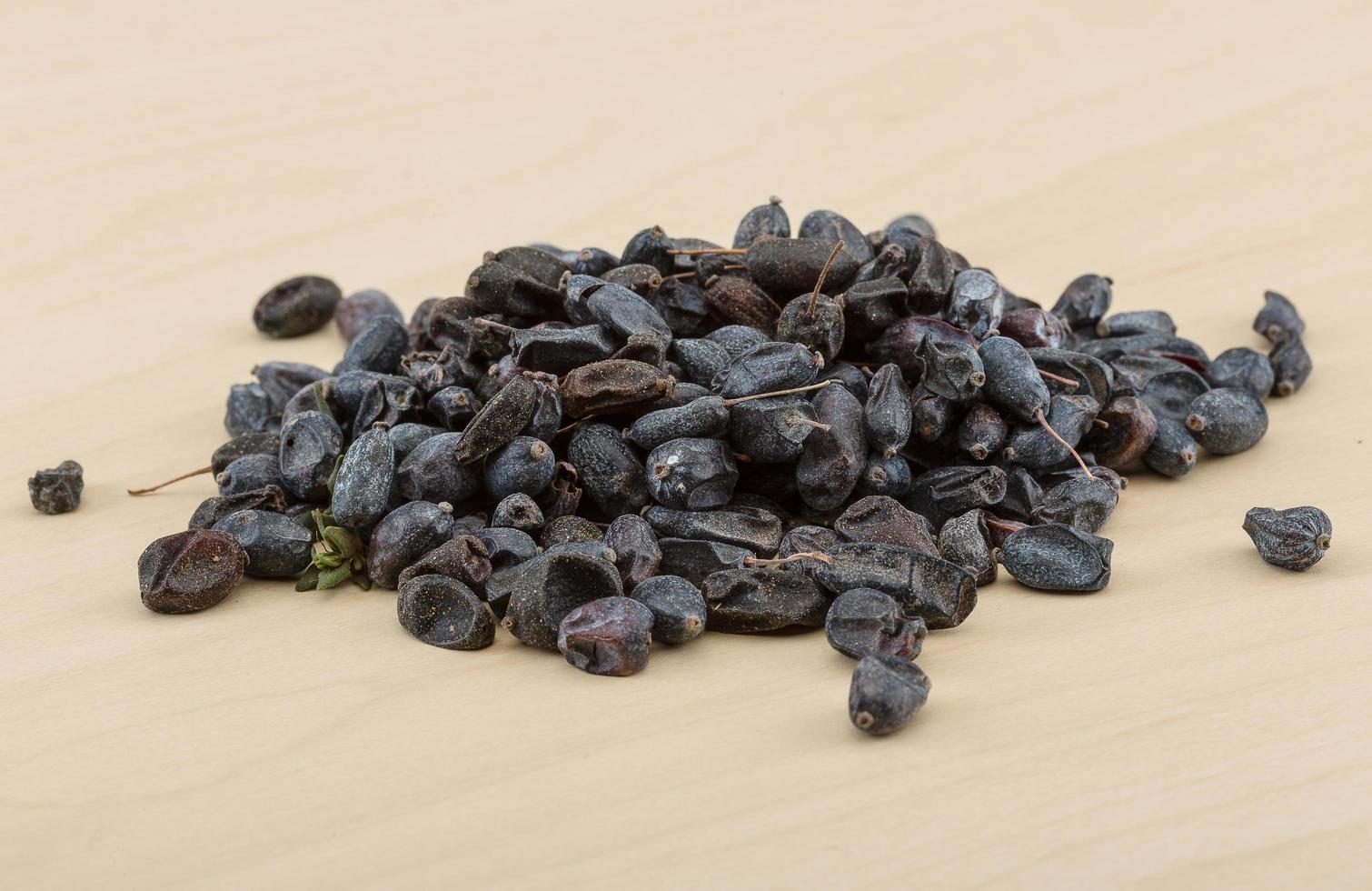 Barberries on wooden background photo