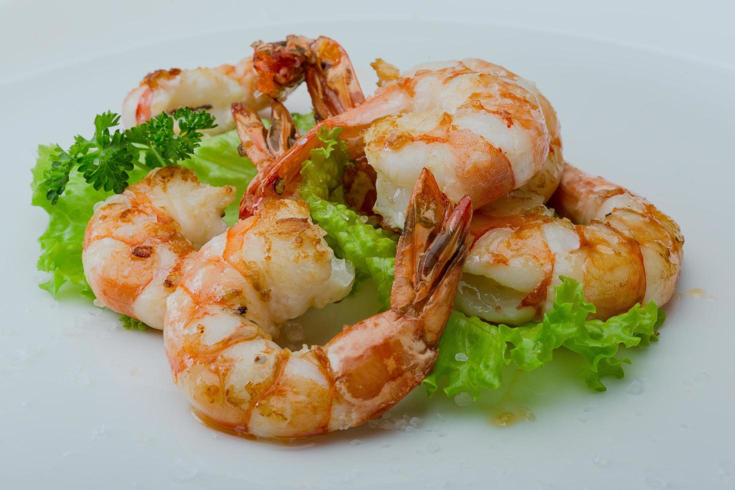 Tiger shrimps on the plate photo