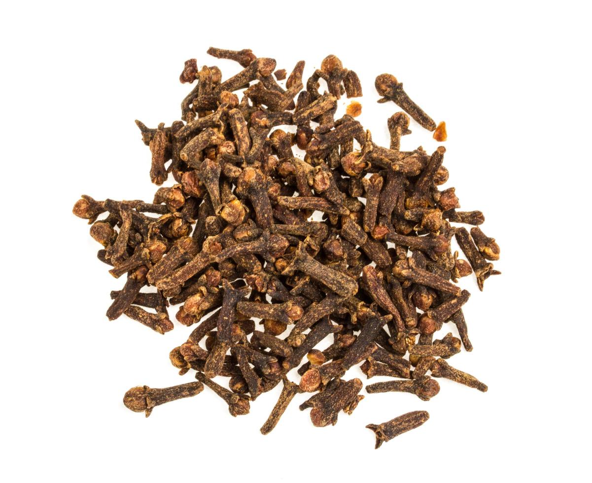 Carnation spices isolated on white background photo