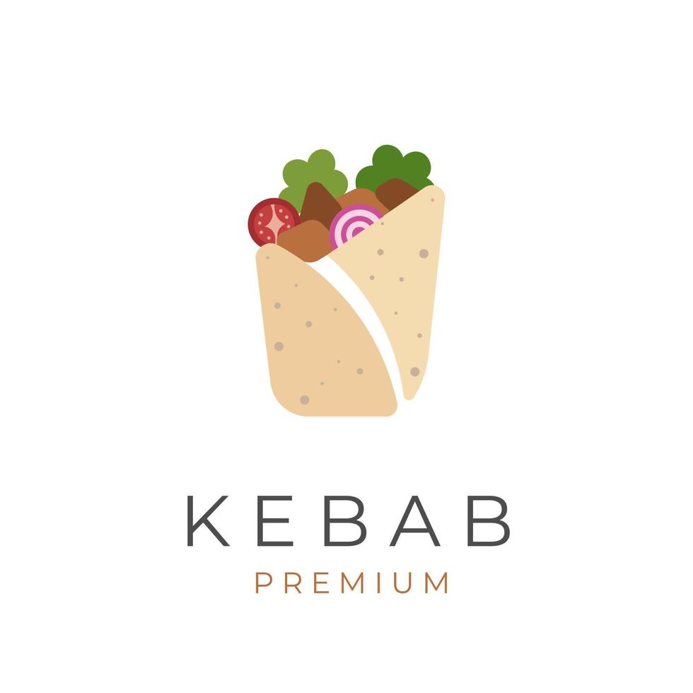 delicioso kebab icono vector ilustración logo