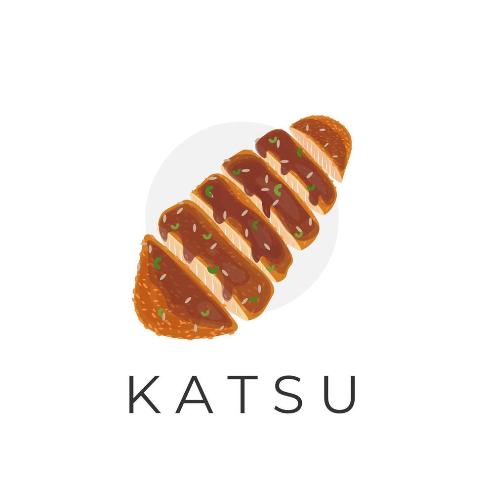 Vector illustration of katsu logo with delicious curry sauce