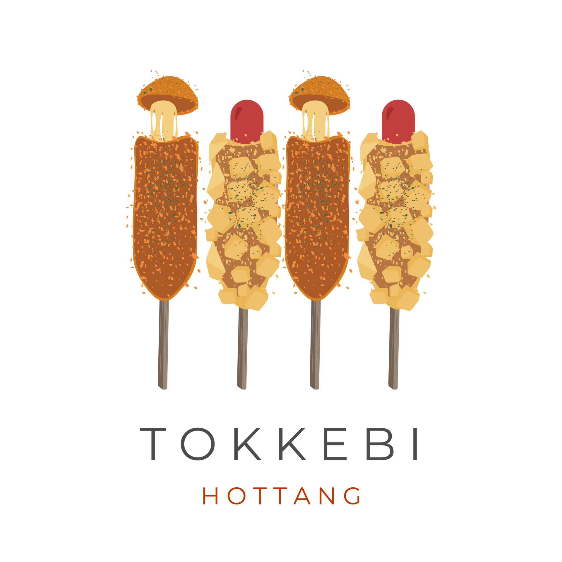 tokkebi gamja hotdog korean style drawing sticker with ketchup 15436715  Vector Art at Vecteezy