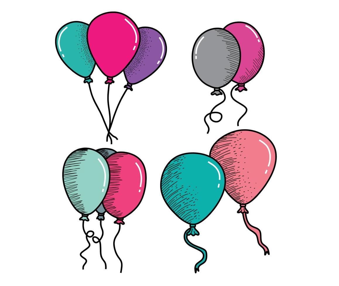 hand drawn balloon on a white background vector