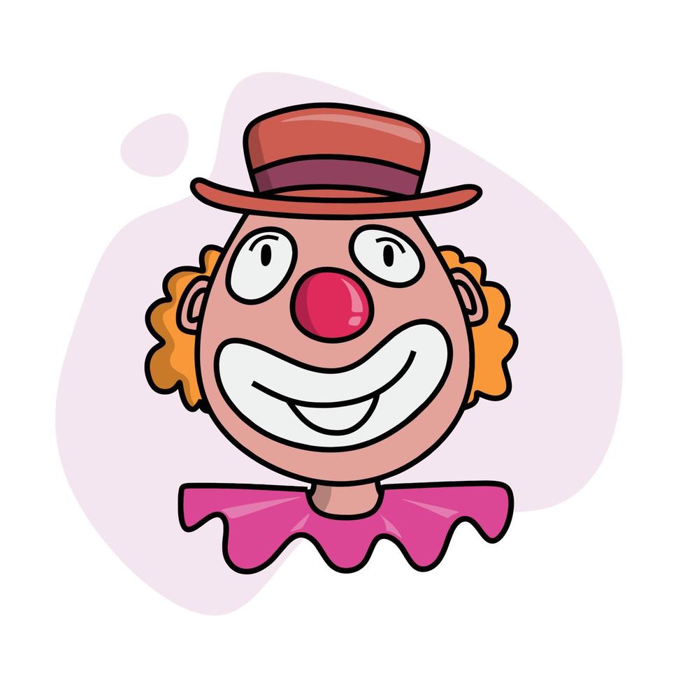 conjunto de payaso de doodle de color dibujado a mano vector