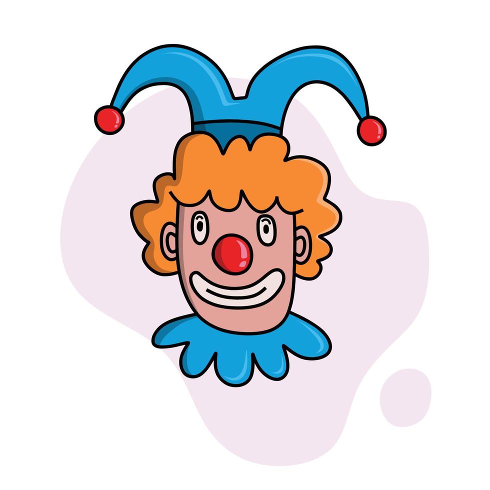 conjunto de payaso de doodle de color dibujado a mano vector