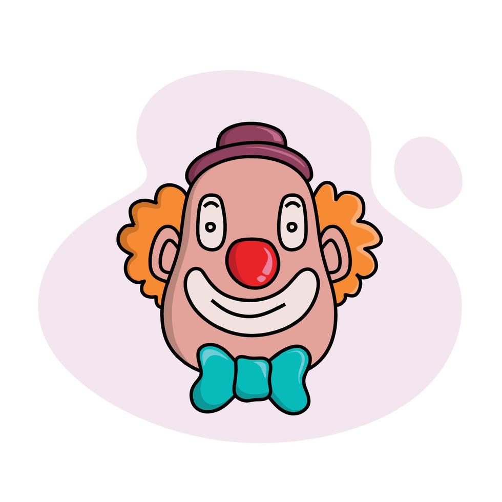 conjunto de payaso de doodle de color dibujado a mano vector