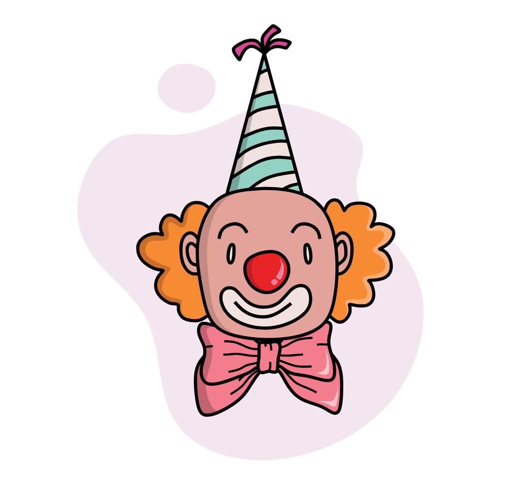 conjunto de payaso de doodle de color dibujado a mano vector