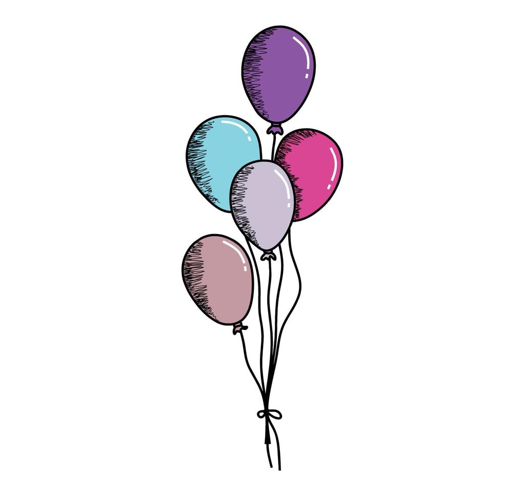 hand drawn balloon on a white background vector