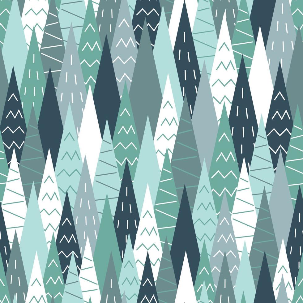 patrón abstracto sin fisuras de triángulos, bosque de invierno al estilo escandinavo. ilustración de stock vectorial. vector