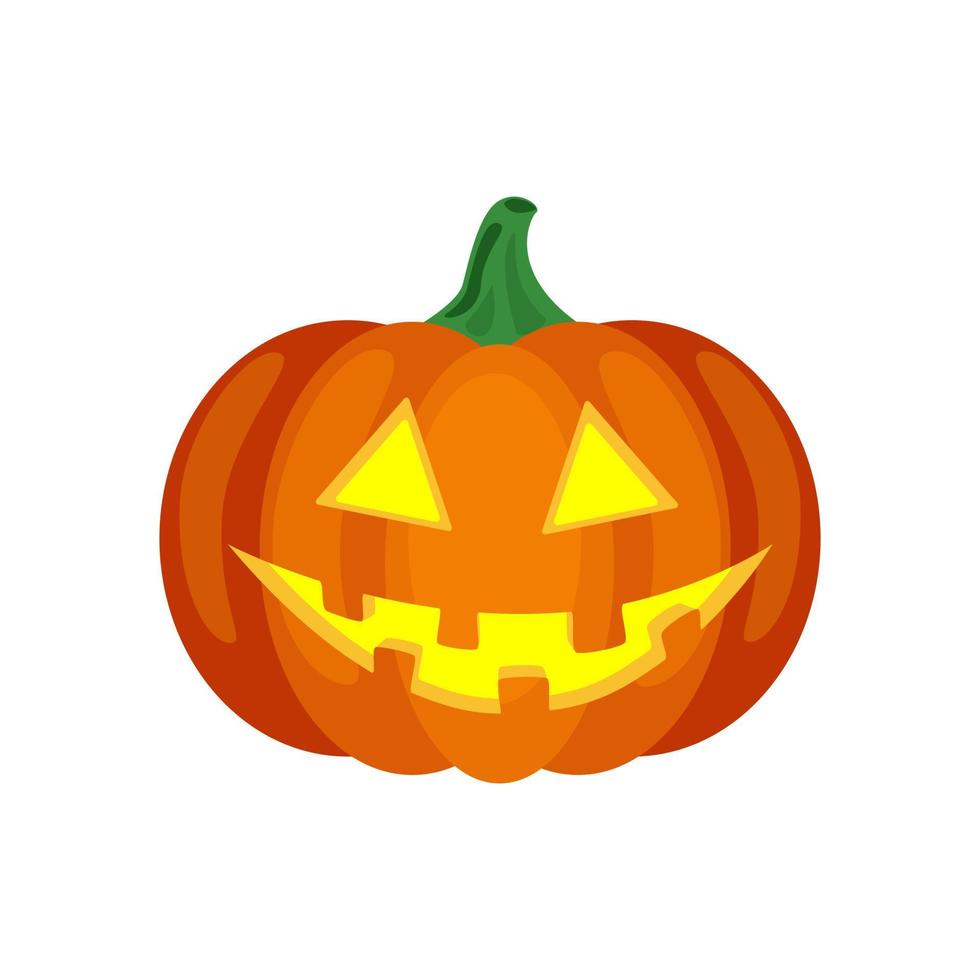 jack lamp es un símbolo de halloween. calabaza con cara de monstruo recortada aislada sobre fondo blanco. ilustración de stock vectorial. vector