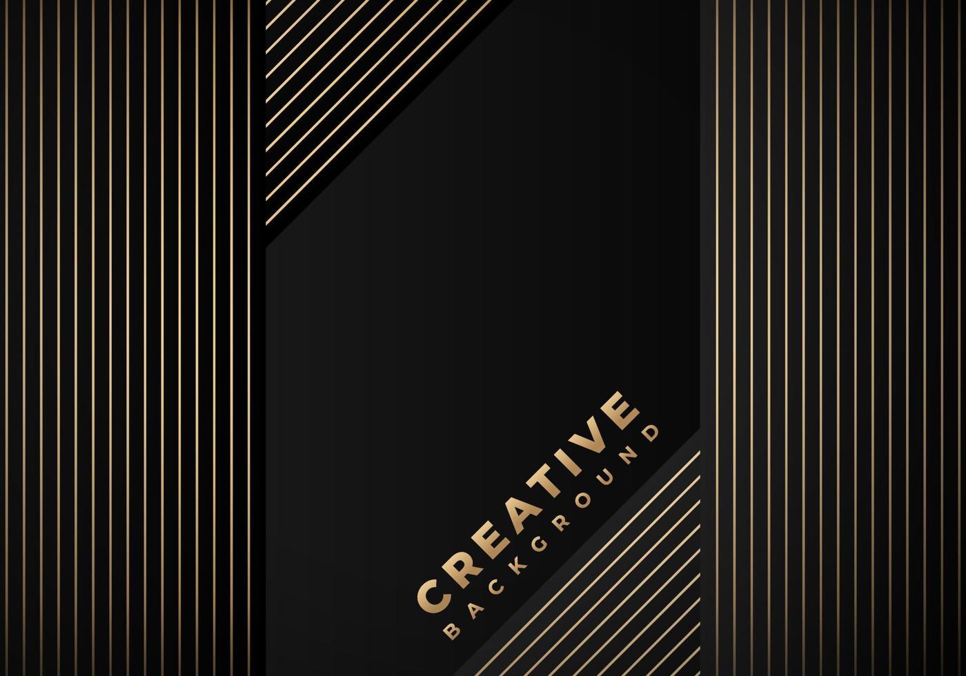 Luxury Stripes Golden Lines Diagonal Overlap on Black Background with Copy Space for Text vector
