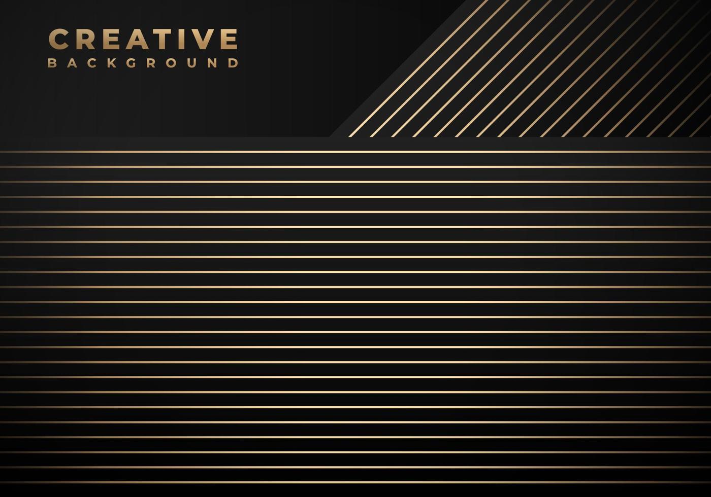 Luxury Stripes Golden Lines Diagonal Overlap on Black Background with Copy Space for Text vector