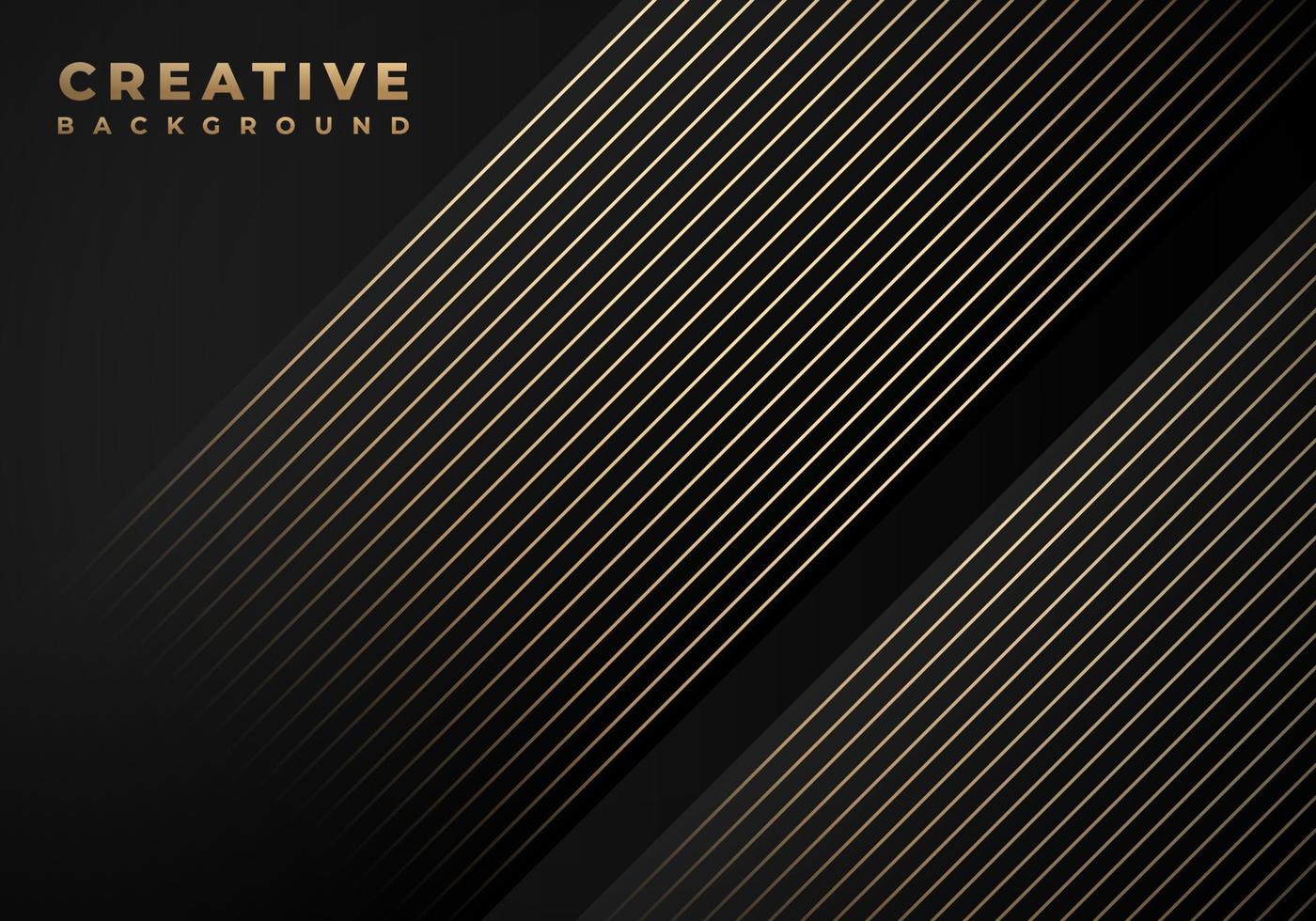 Luxury Stripes Golden Lines Diagonal Overlap on Black Background with Copy Space for Text vector