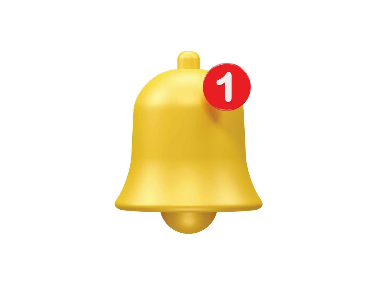 Bell 3d rendering icon illustration vector