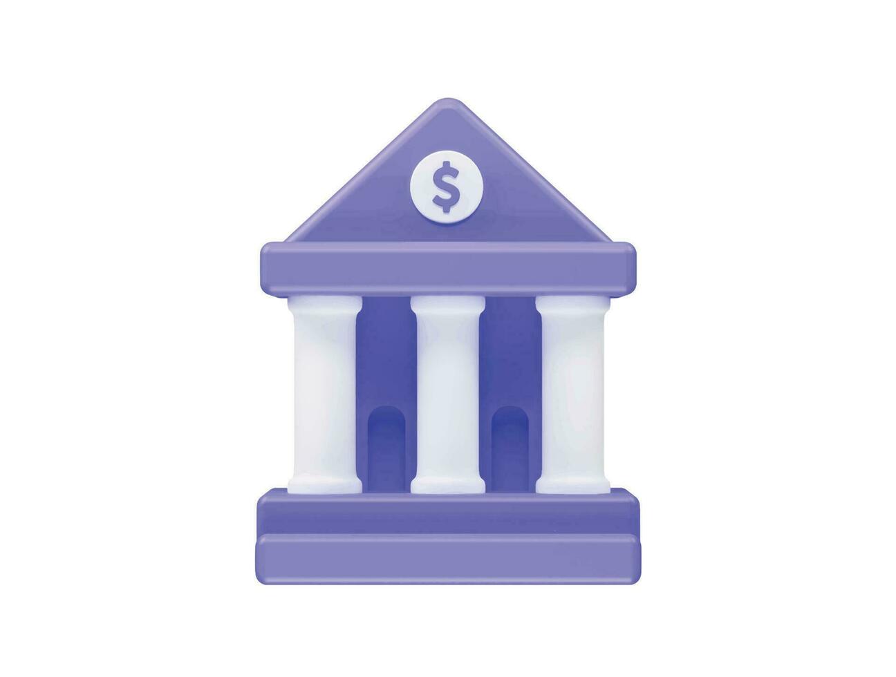 Bank icon 3d render element vector