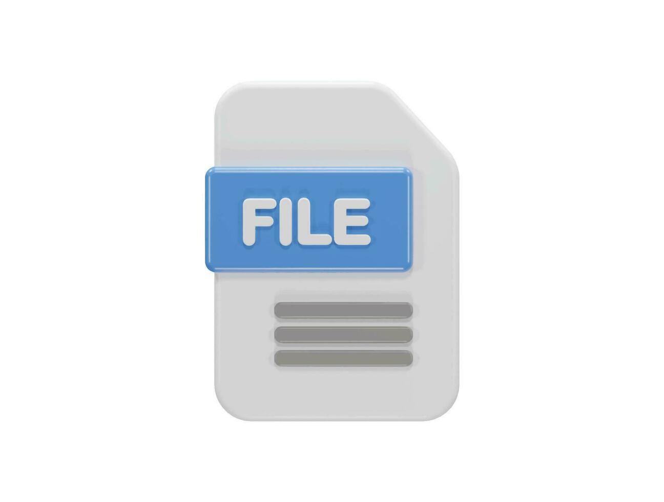 File icon 3d render vector