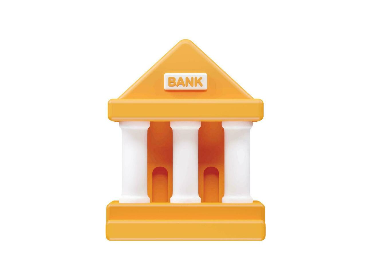 elemento de render 3d de icono de banco vector