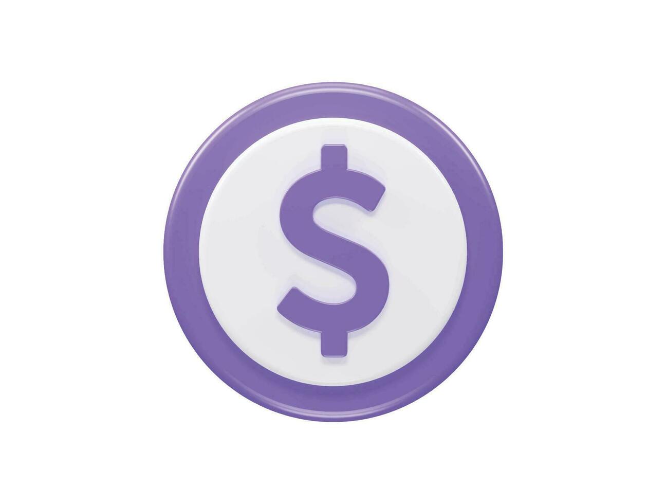 Dollar icon 3d render element vector