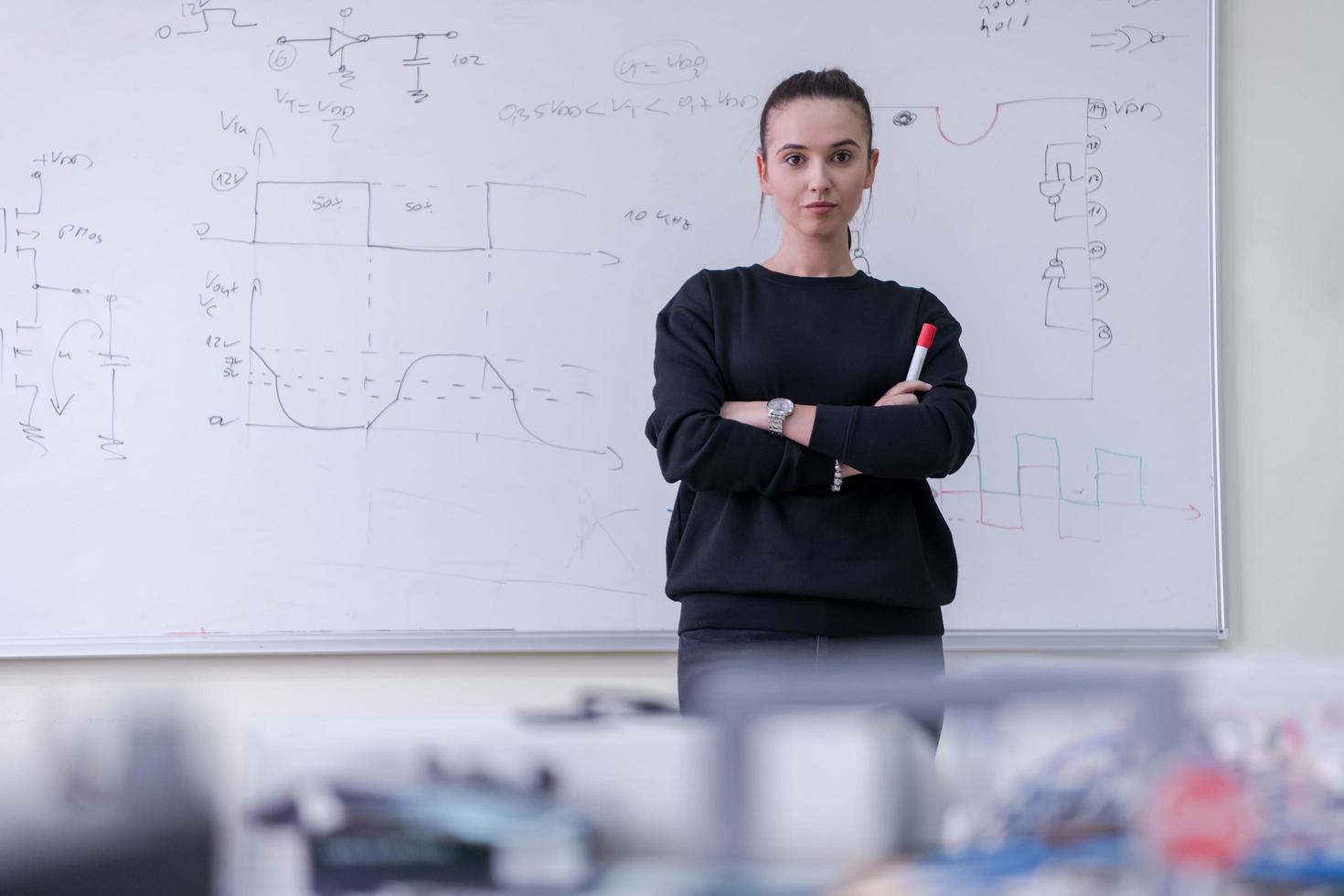 portrait of a young beautiful female student photo