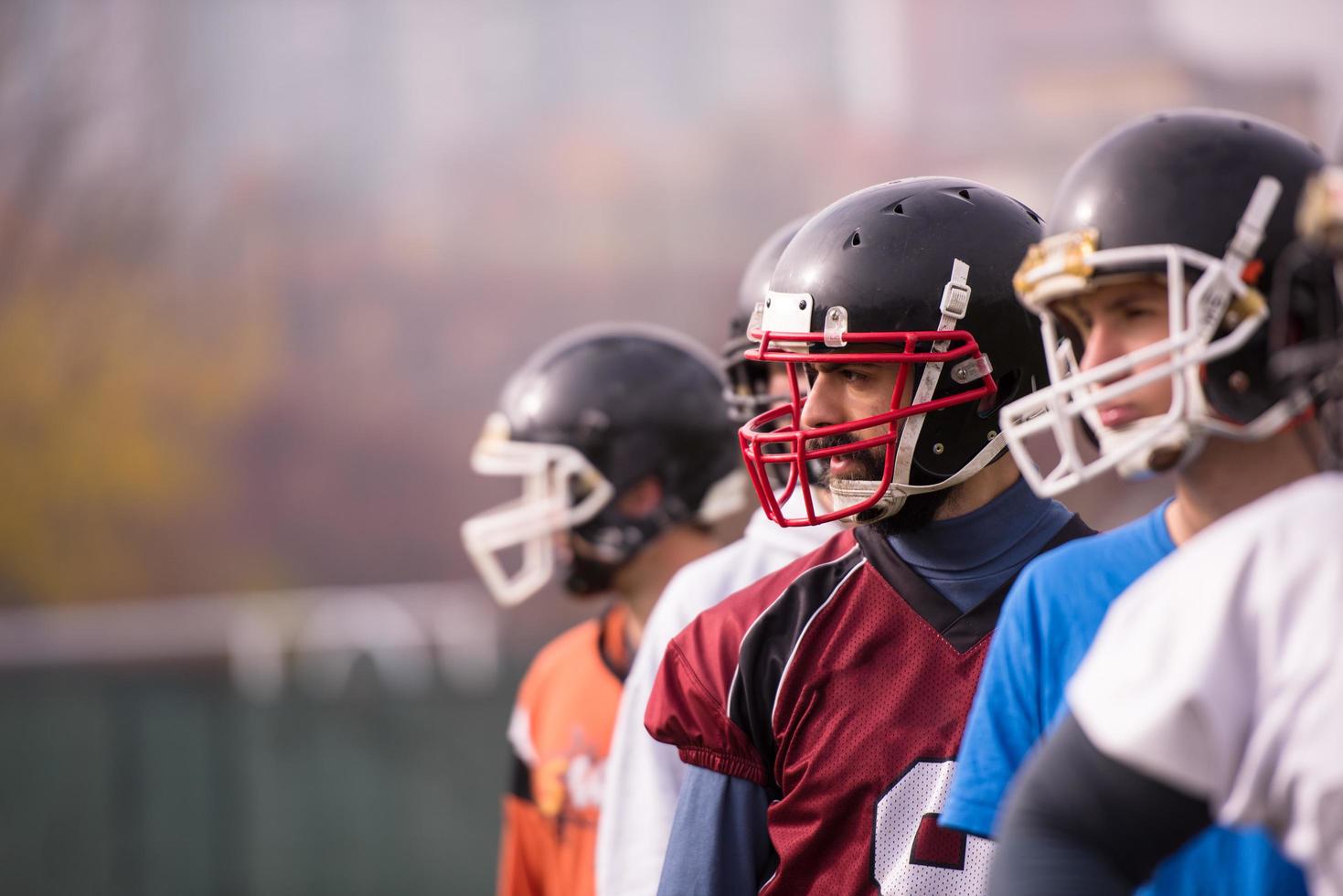 portrait of young american football team photo