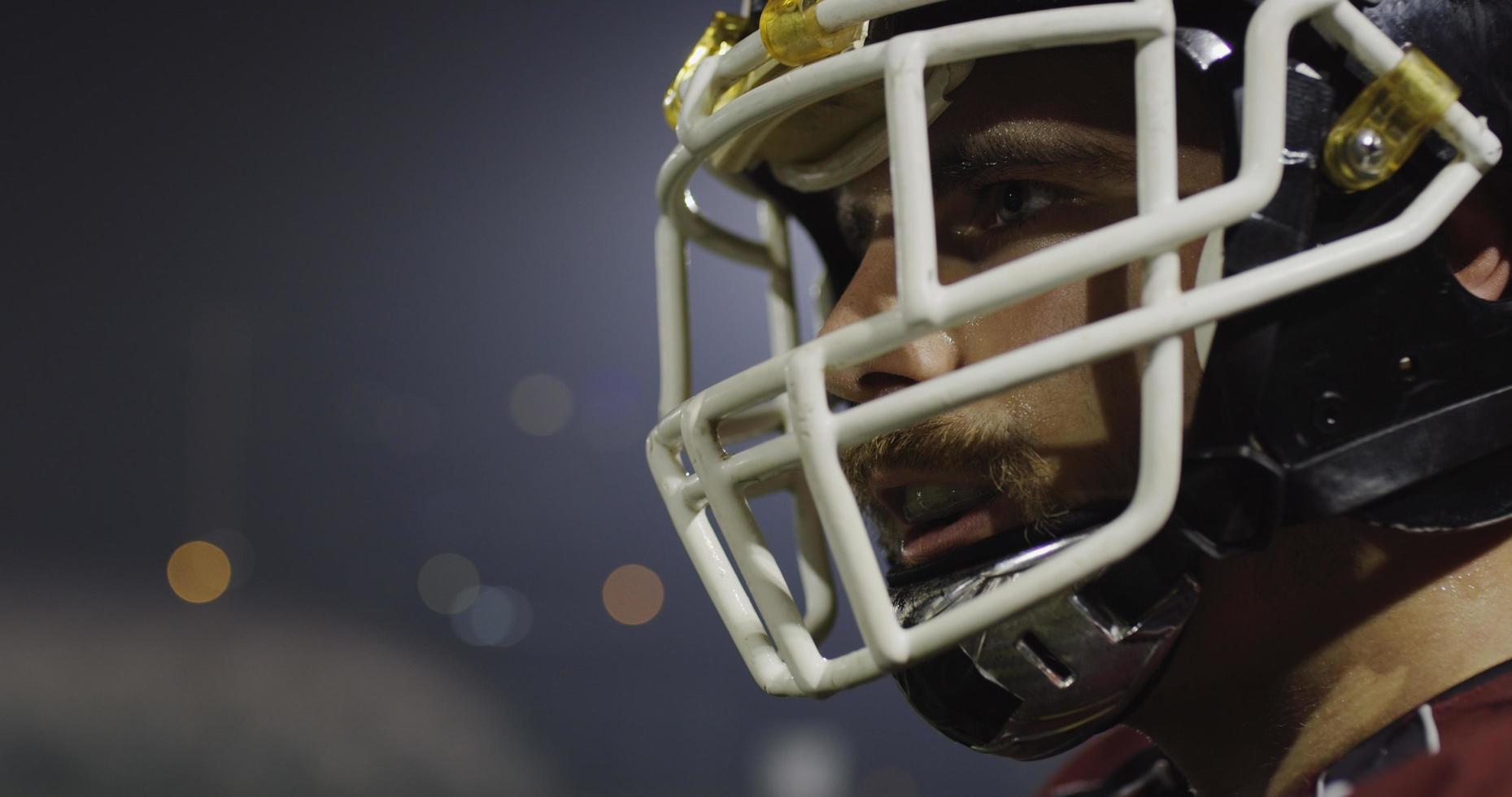 Closeup Portrait Of American Football Player photo