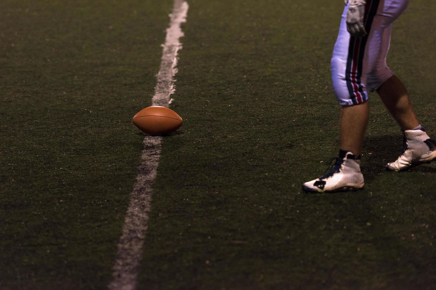 american football kicker ready for football kickoff photo