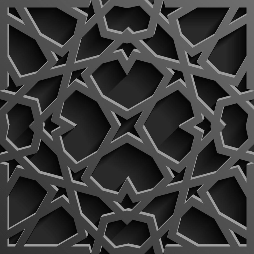 Seamless islamic pattern 3d . Traditional Arabic design element. vector