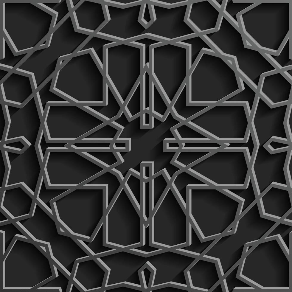 Seamless islamic pattern 3d . Traditional Arabic design element. vector