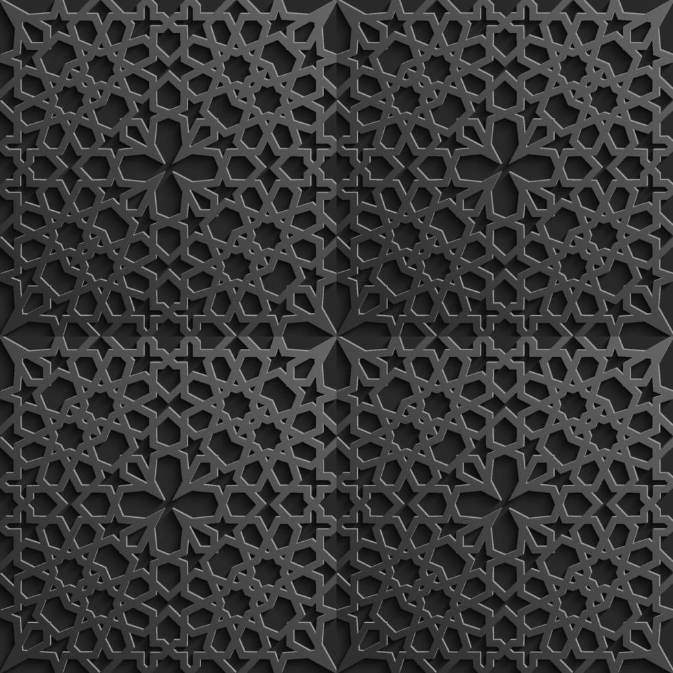 Seamless islamic pattern 3d . Traditional Arabic design element. vector