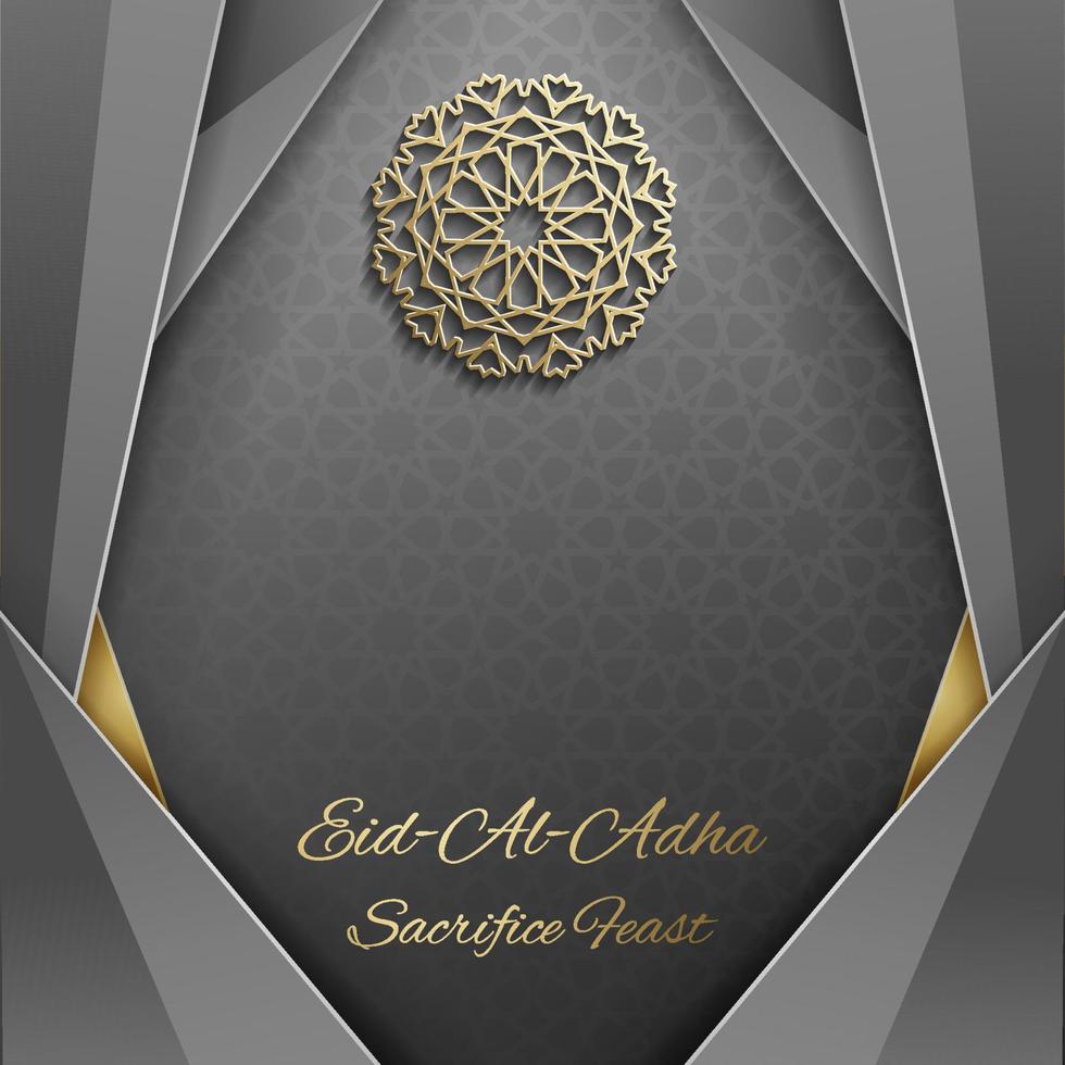 tarjeta de felicitación eid mubarak con adorno islámico, patrón árabe de plantilla de diseño vectorial. vector