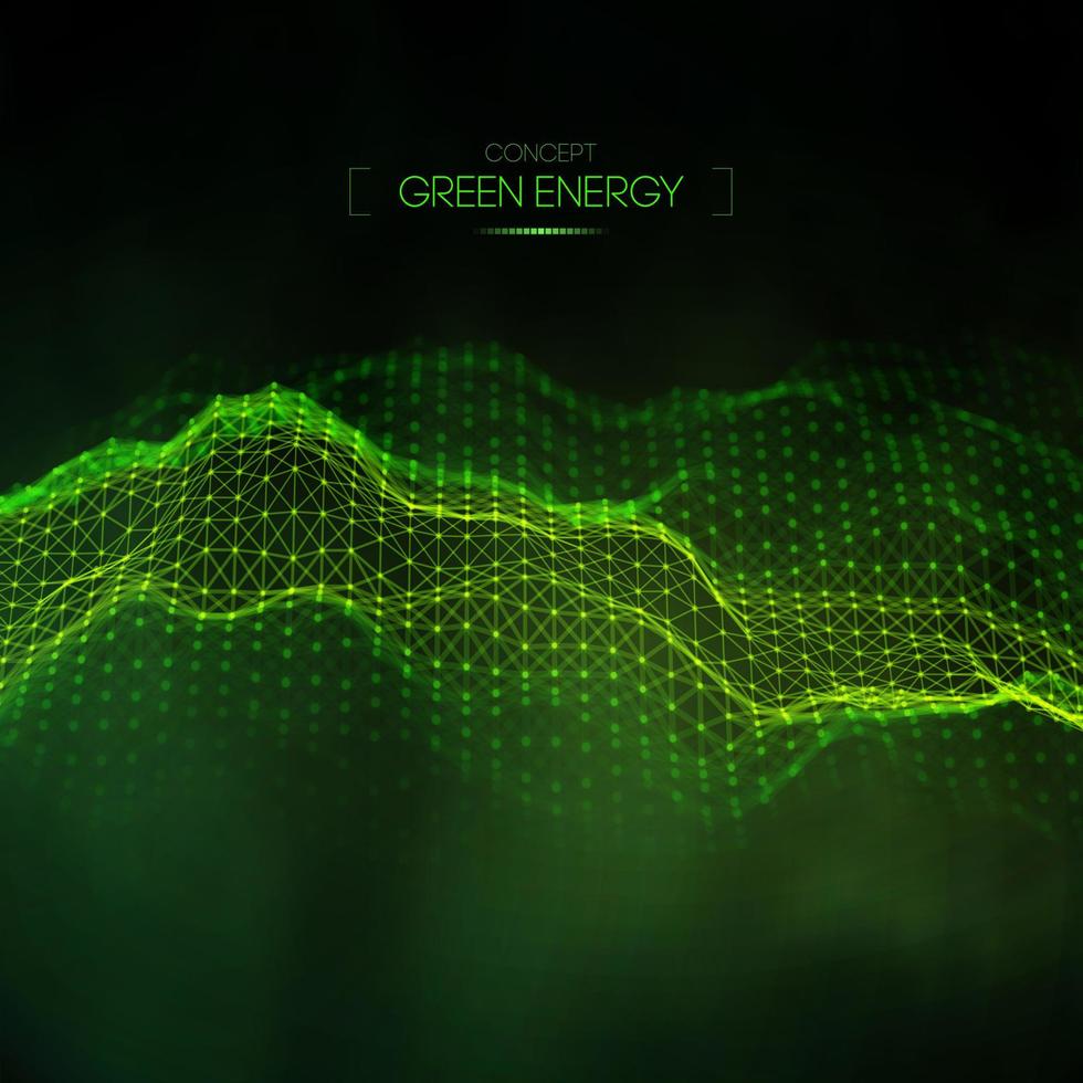 Green energy concept. Vector green technology background. Futuristic vector illustration.