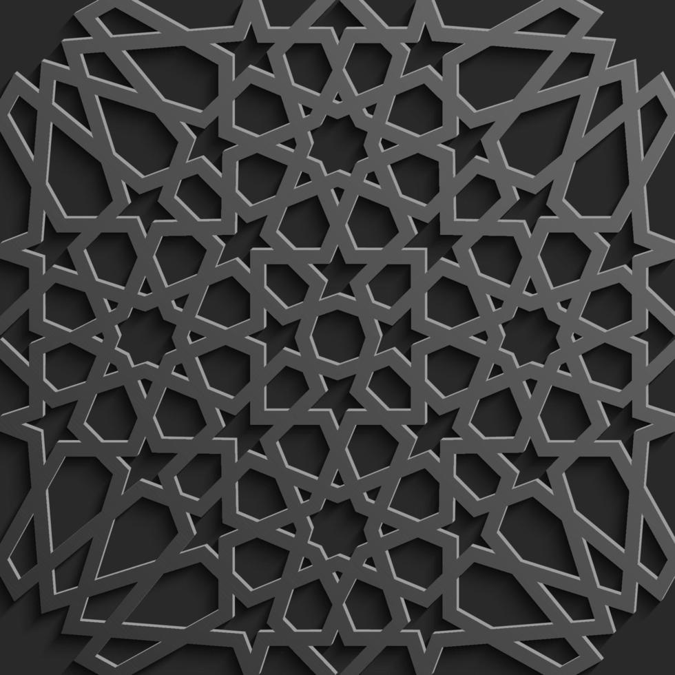 Seamless islamic pattern 3d . Traditional Arabic design element. vector