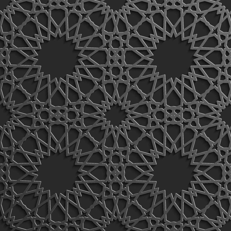 Seamless islamic pattern 3d . Traditional Arabic design element. vector