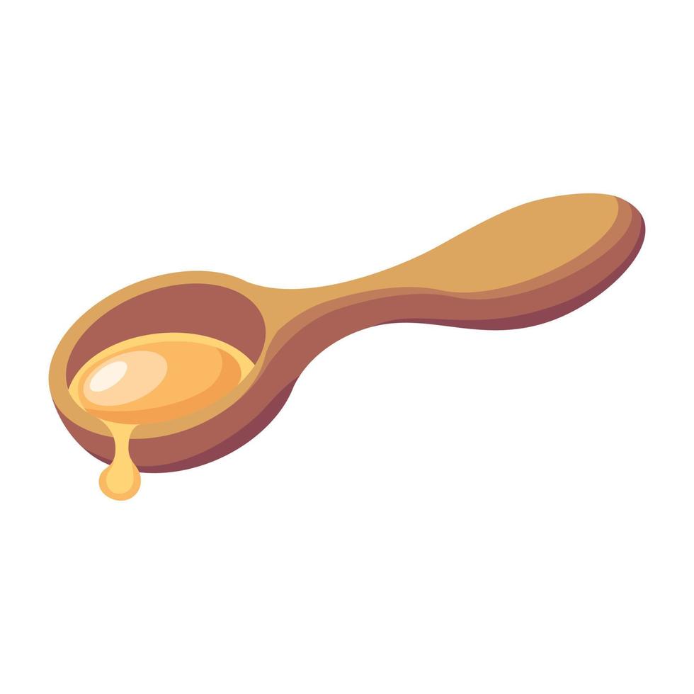 A flat vector icon of honey spoon