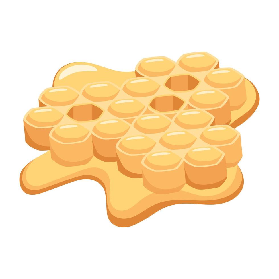 An editable flat icon of bee comb vector