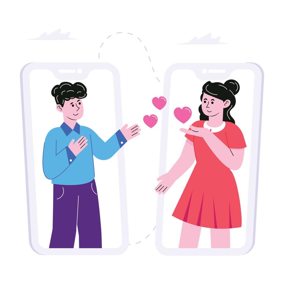 Romantic surprise vector illustration in flat style