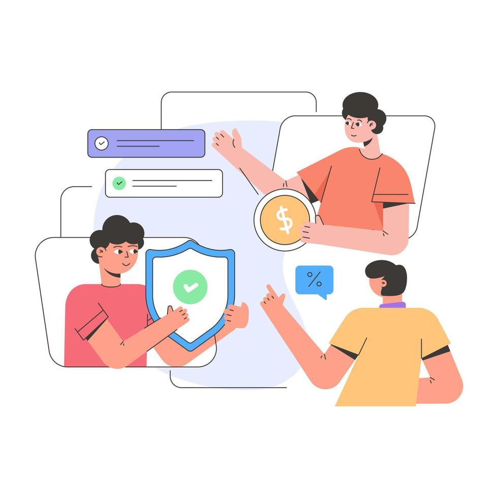 A flat illustration of business strategy vector