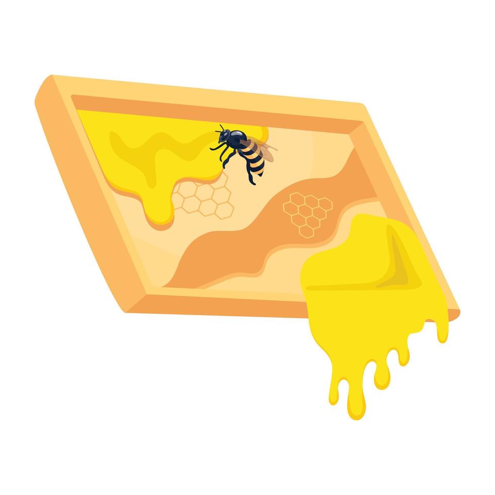 An editable flat icon of bee comb vector