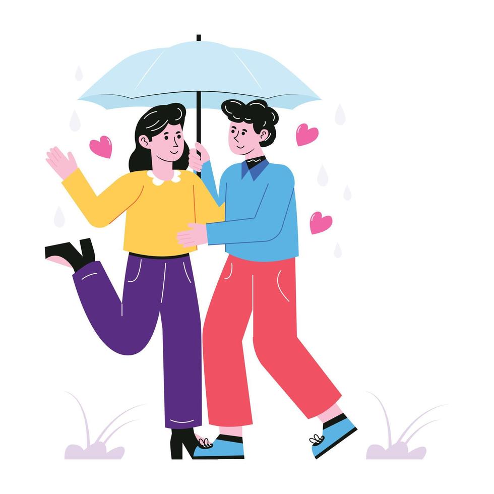 Romantic surprise vector illustration in flat style