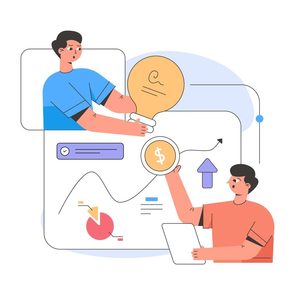 A flat illustration of business strategy vector