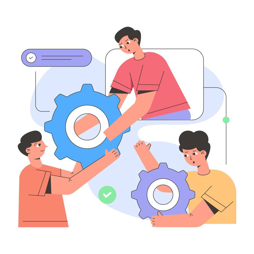 Download flat illustration of cooperation vector