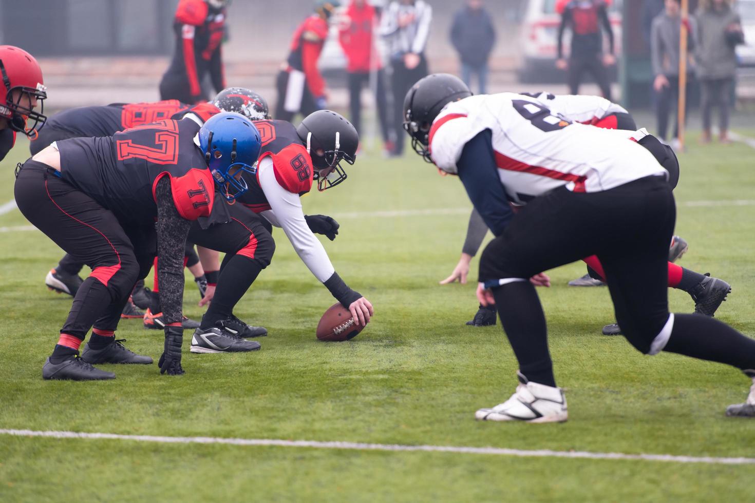 professional american football players ready to start photo