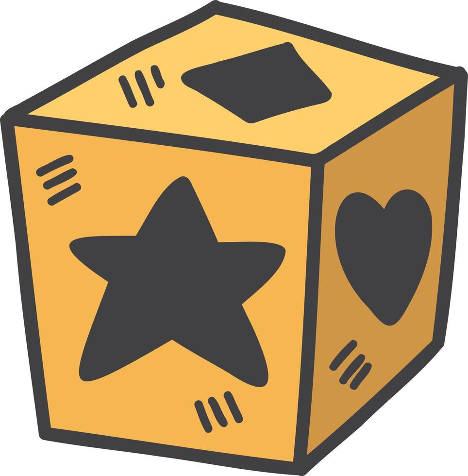Hand Drawn cute dice illustration vector