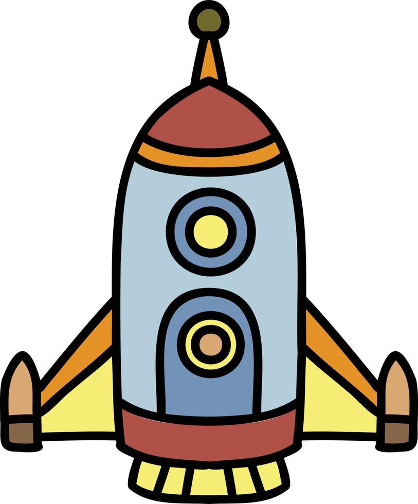 Hand Drawn rockets are flying into space illustration vector