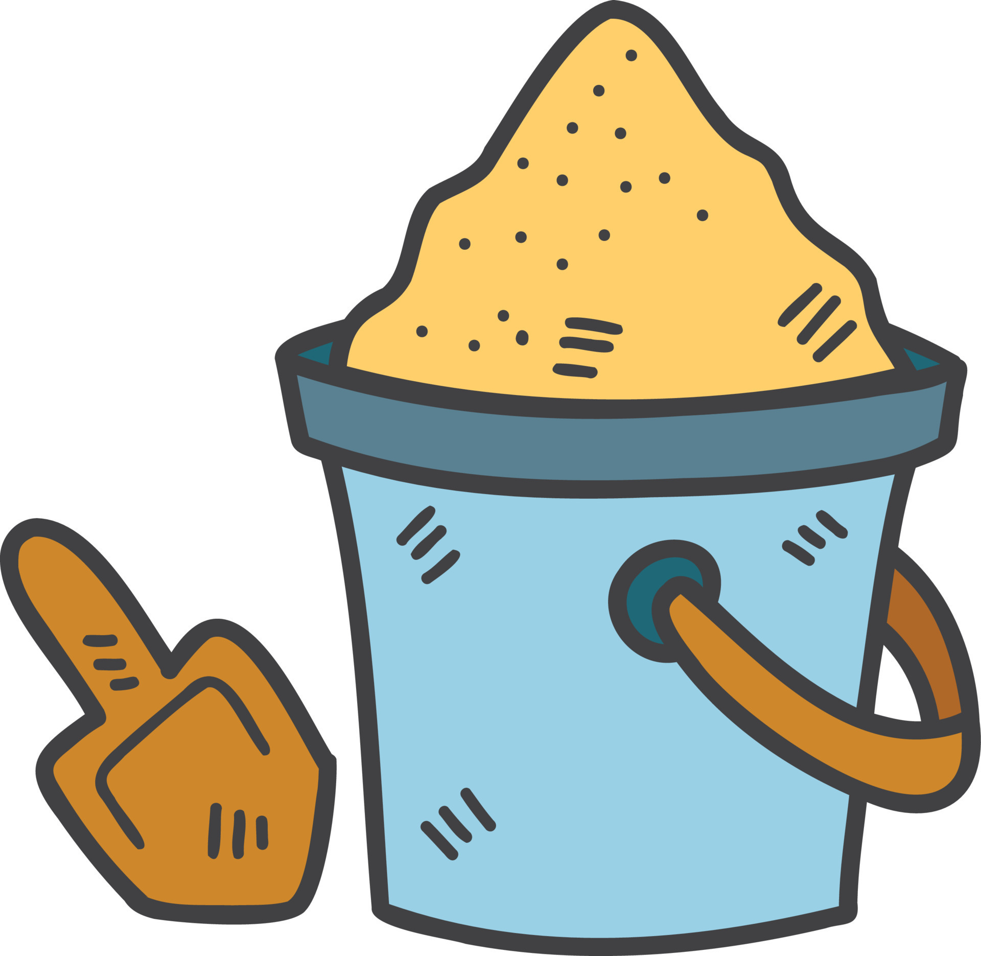 Hand Drawn Sand bucket and scoop tool illustration 12691687 Vector Art