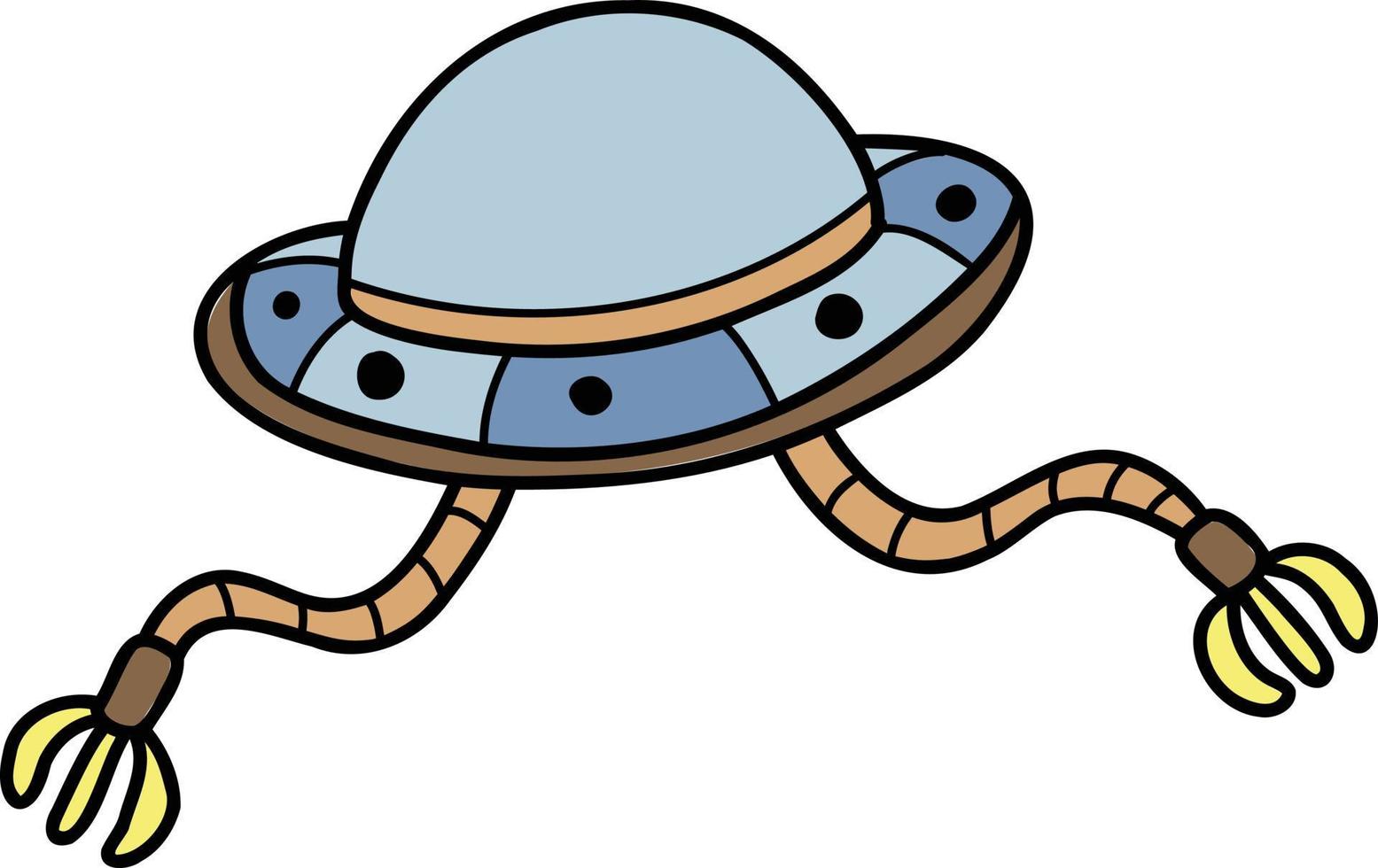 Hand Drawn cute ufo illustration vector