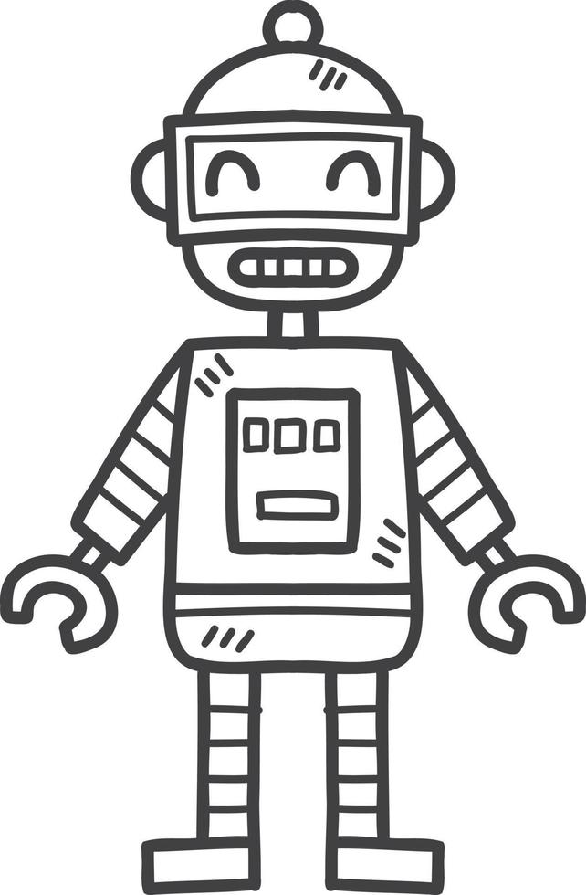 Hand Drawn robot toy for kids illustration vector